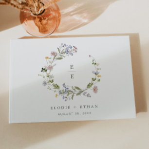 Modern Floral Wedding Guest Book Wildflower Boho