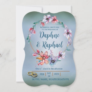 Modern Floral Wedding Invitation