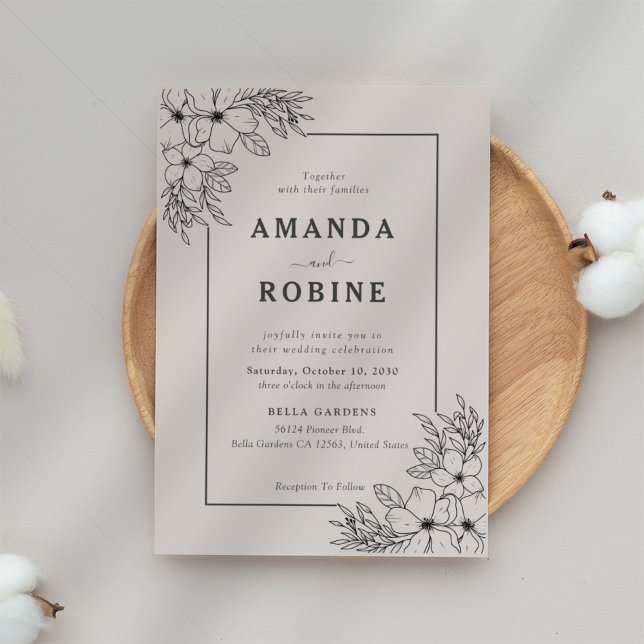 Modern Floral Wedding Invitation (Creator Uploaded)