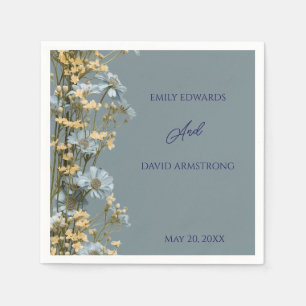 Modern Floral Wedding Napkins