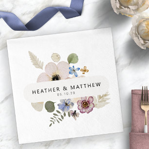 Modern Floral Wedding Napkins