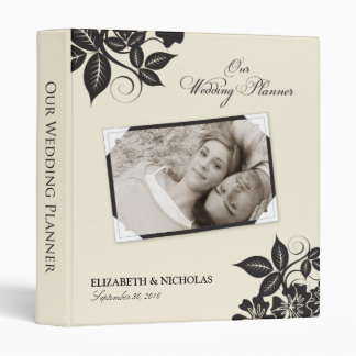 Modern Floral Wedding Planner Binder (black)