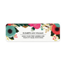Modern Floral Wedding Return Address Labels