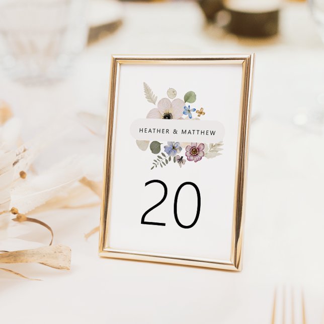 Modern Floral Wedding Table Number (Modern Floral Wedding Table Number by Painted Paperie
)