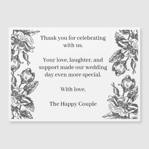 Modern Floral Wedding Thank You Card | Elegant Min