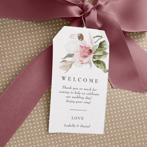 Modern Floral Wedding Welcome Bag Tag