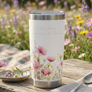 Modern Floral Whimsical Birthday Gift Insulated Tumbler