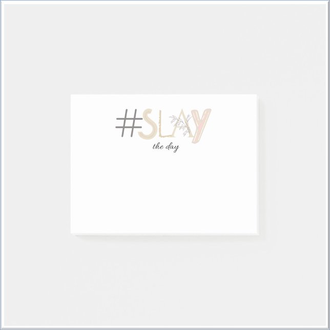 Modern Floral White & Beige SLAY the Day Notes (Creator Uploaded)