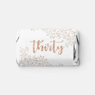 Modern Floral White & Rose Gold 30th Birthday Hershey's Miniatures