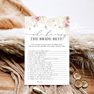 Modern Floral Who Knows Bride the Best Shower Game