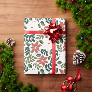 Modern Floral Wildflower Christmas Wrapping Paper