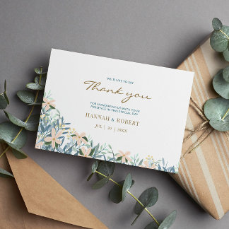 Modern floral wildflower garden wedding thank you  card