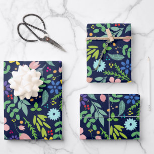Modern Floral Wrapping Paper Sheets