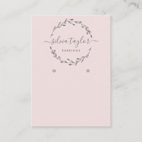 Modern Floral Wreath Earring display Business Card