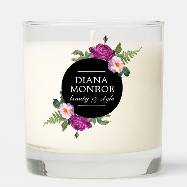 Modern Floral Wreath Scented Candle (Front)