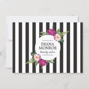 Modern Floral Wreath Stripe Salon Gift Certificate