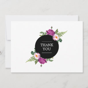 Modern Floral Wreath Thank You Note Card