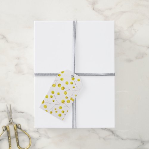 Modern Floral Yellow Botanical Watercolor Gift Tags