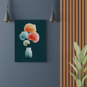 Modern Florals Watercolor Hydrangeas (16" x 20") Canvas Print