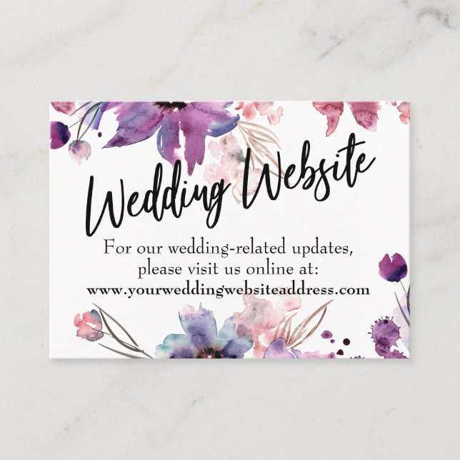 Modern Florals Wedding Website, Save the Date Card (Front)