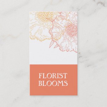 Modern Florist Business Card Orange Red by CoutureBusiness at Zazzle