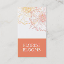 Modern Florist Business Card Orange Red