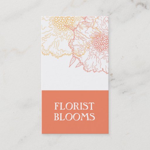 Customizable Modern Florist Business Card Orange Red