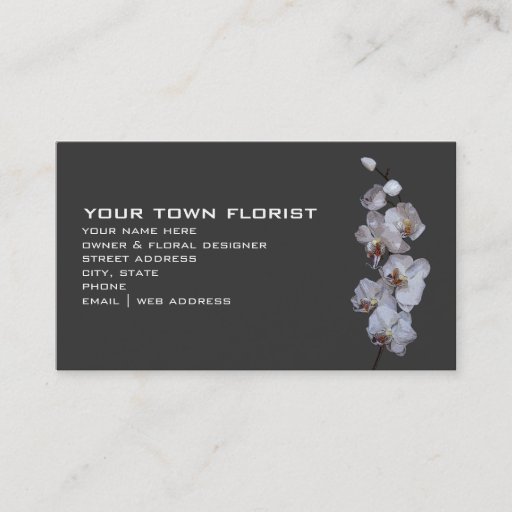 Customizable Modern Florist Business Card - Orchids