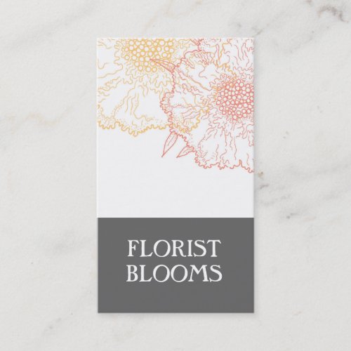Modern Florist Business Cards Grey Orange Red