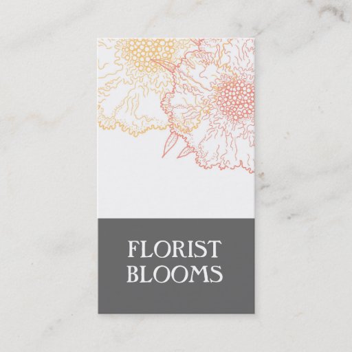 Customizable Modern Florist Business Cards Grey Orange Red