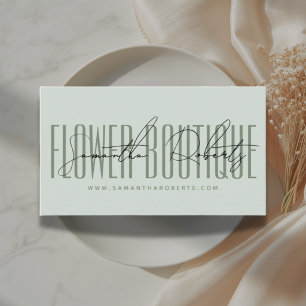 Modern florist flower boutique green business card