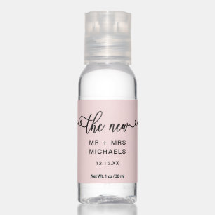 Modern Flourish Blush Calligraphy Wedding Hand Sanitizer