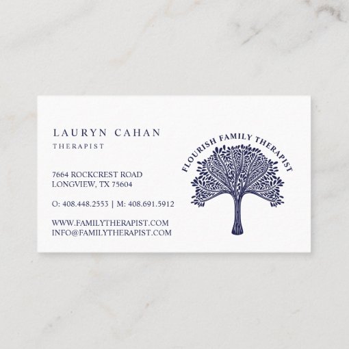 Modern Flourishing & Blooming Family Tree Business Card | Zazzle