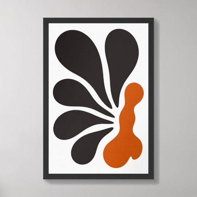 Modern Flow – Abstract Organic Shapes Wall Art 🖤 (Framed Front)