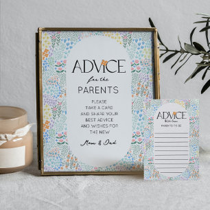 Modern Flower Advice Card Baby Shower Activity