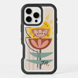 Modern flower and custom text iPhone 16 pro max case