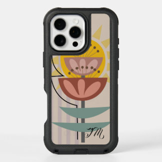 Modern flower and custom text iPhone 16 pro max case