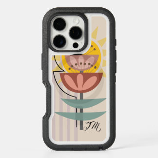 Modern flower and custom text iPhone 16 pro case