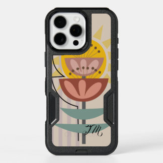 Modern flower and custom text iPhone 16 pro max case