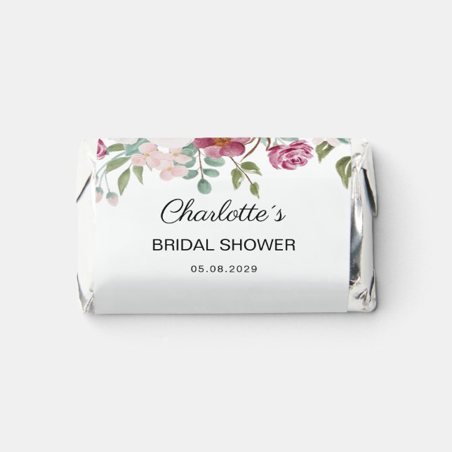 Modern Flower Bridal Shower  Hershey's Miniatures (Front)
