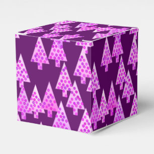 Modern flower Christmas trees - amethyst purple Favor Boxes