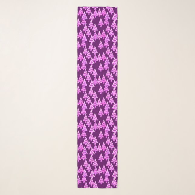 Modern Flower Christmas Trees, Amethyst Purple Scarf (Front)