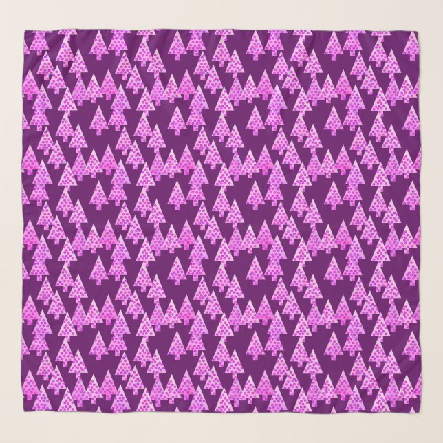 Modern Flower Christmas Trees, Amethyst Purple Scarf (Front)