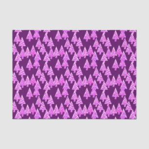 Modern flower Christmas trees - amethyst purple Tissue Paper