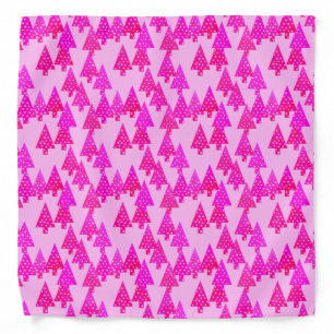 Modern flower Christmas trees - fuchsia pink Bandana