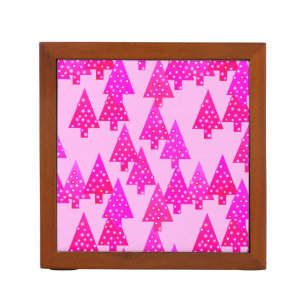 Modern flower Christmas trees - fuchsia pink Pencil/Pen Holder