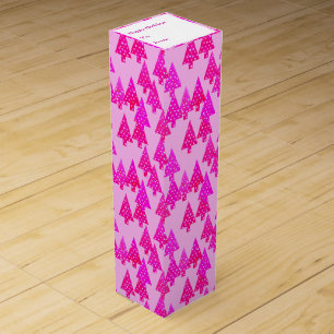 Modern flower Christmas trees - fuchsia pink Wine Box