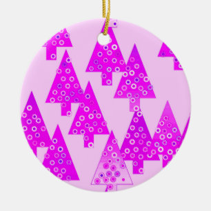 Modern flower Christmas trees - orchid Ceramic Ornament