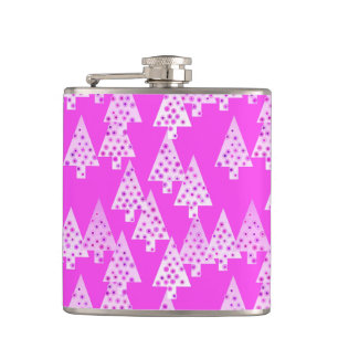 Modern flower Christmas trees - orchid pink Flask