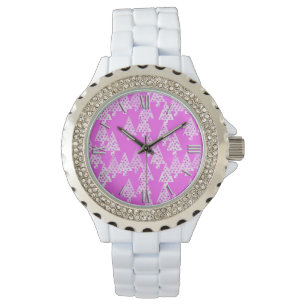 Modern flower Christmas trees - orchid pink Watch
